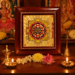 shree chakra Yantra 24 crt gold plated frame Online – Sacred Puja Yantras